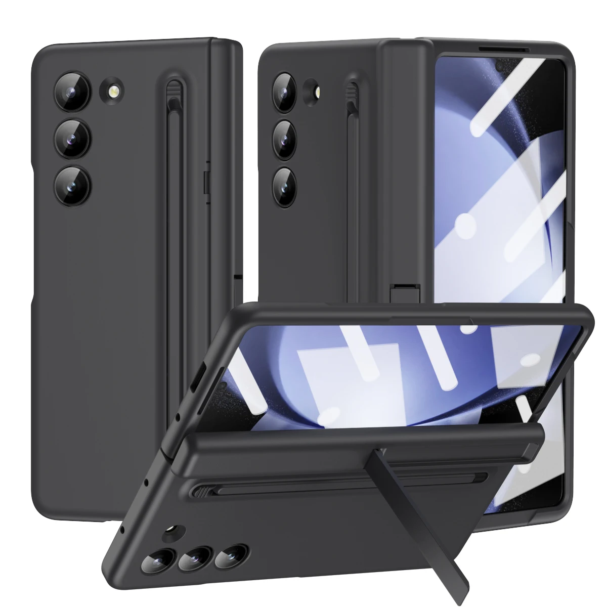 

Чехол для телефона с полным покрытием для Samsung Galaxy Z Fold 3 4 5, внешняя защитная пленка S Pen, Жесткий Чехол из поликарбоната с петлей и держателем