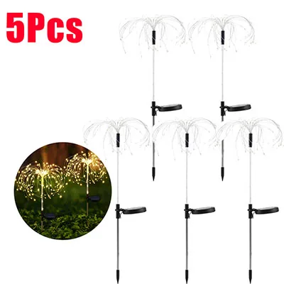 best solar lights 1-10Pcs 125LED Solar Firework Light Outdoor Dandelion Lamps Waterproof Night Light String Garden Lawn Landscape Christmas Lights solar hanging lanterns Solar Lamps