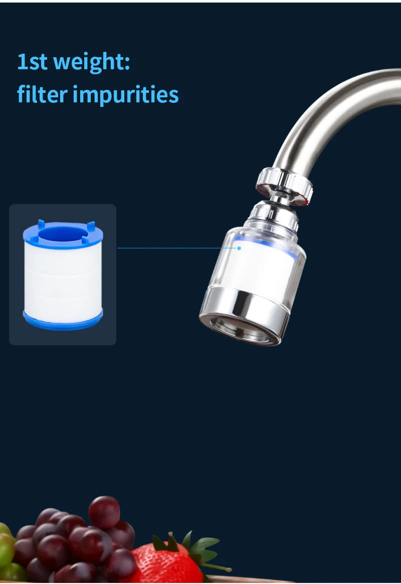 Description Picture 4 of itemFaucet Splash Filter Kitchen Rotatable Tap Bubbler Extender Adapter Faucet Purifier Sprayer Head Shower Head Diffuser Spray
