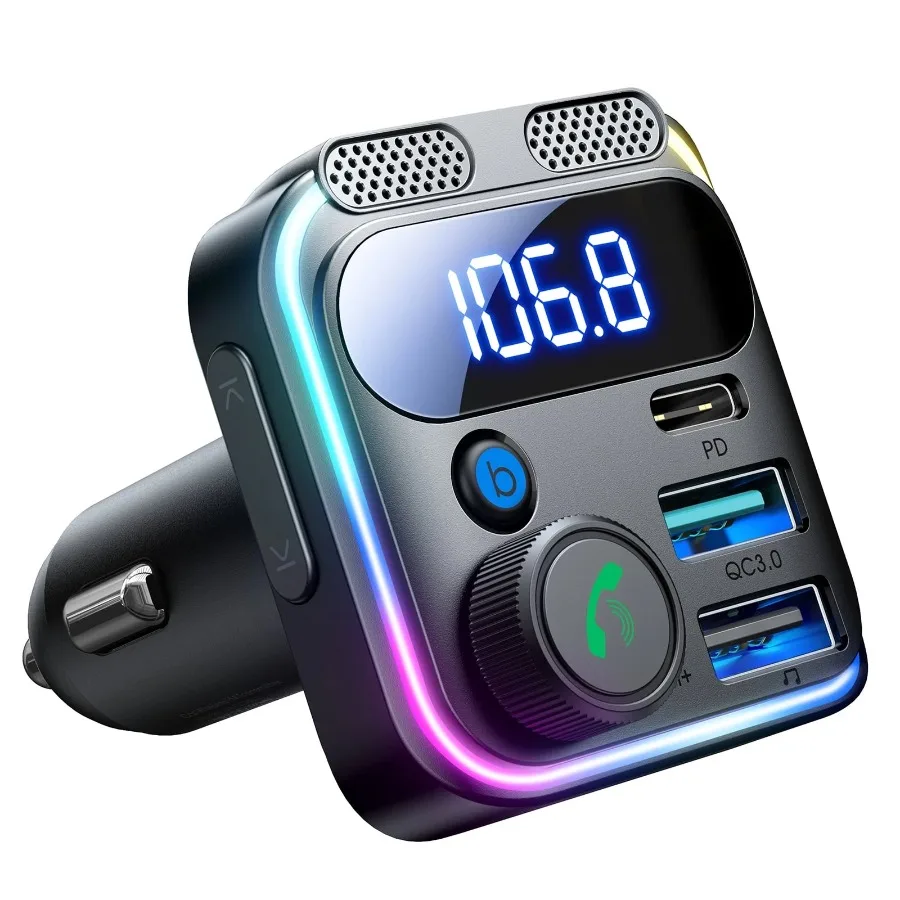 Bluetooth FM Transmitter for Car, Wireless Bluetooth 5.3 Car Adapter