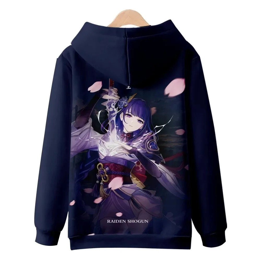 Genshin Impact Hooded Sportswear for Men and Women, Sangonomiya Kokomi, 3D Printed Sweatshirt, Fashion Suit, Young Kawaii,2024