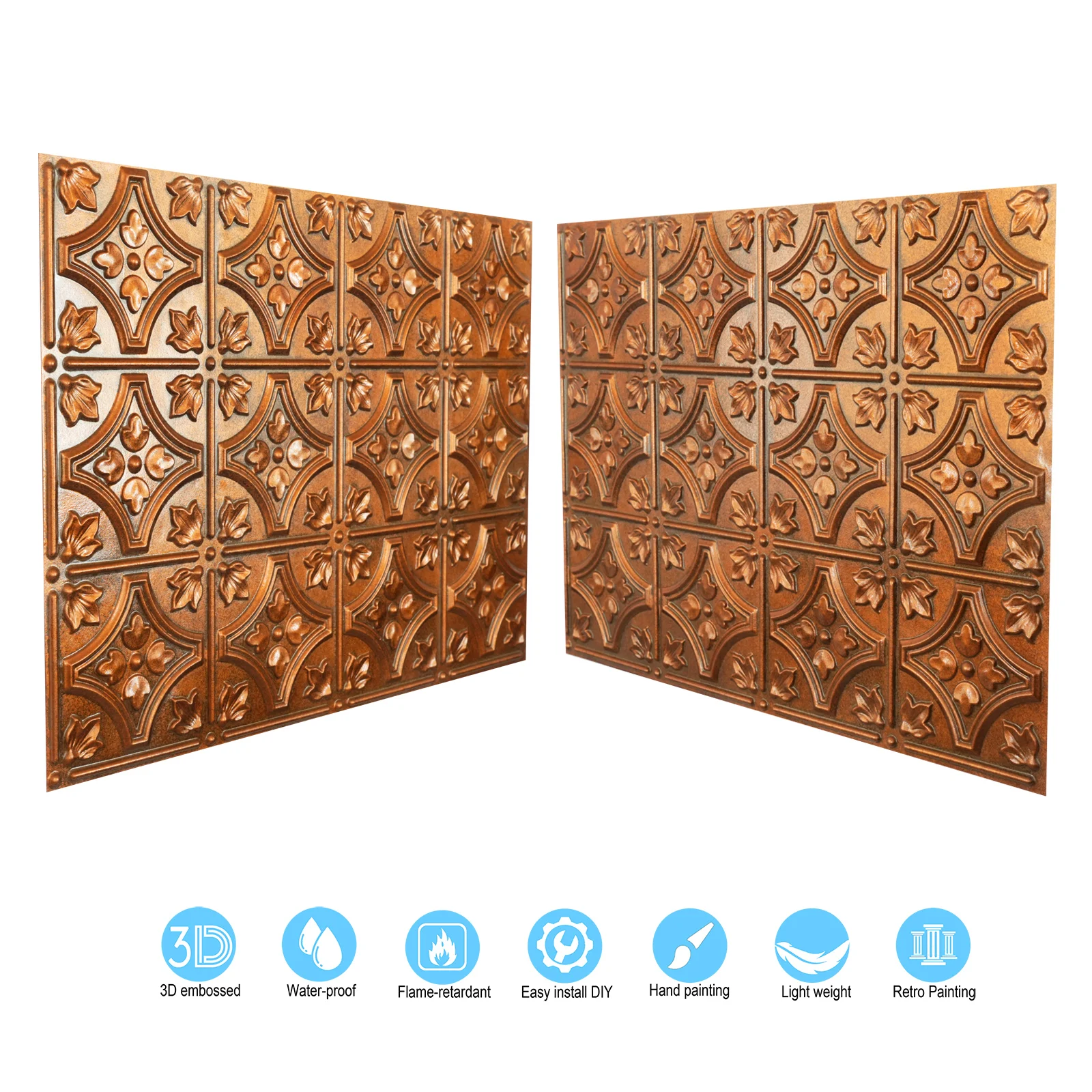 Dekorative Deckenplatten, dekorative PVC-Paneele, für ein luxuriöses Restaurant PLB10 10 Platten/Los – Detail 22