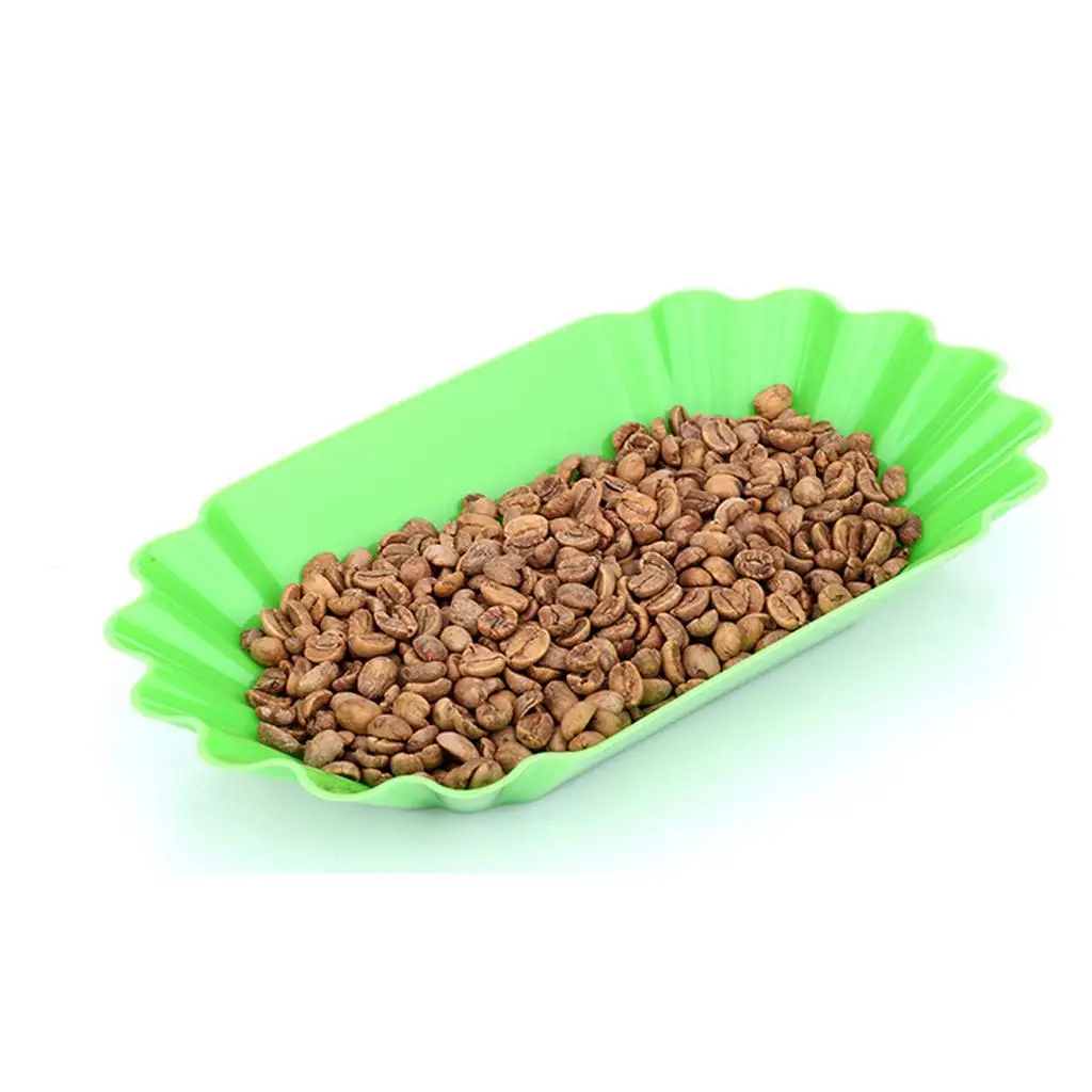 Coffee Powder Dish Dessert Plate Coffee Accessories Tea Tray Wooden Serving Tray 1 Piece Plastic Plate Oval Coffee Bean Tray for Kitchen Coffee Beans Display