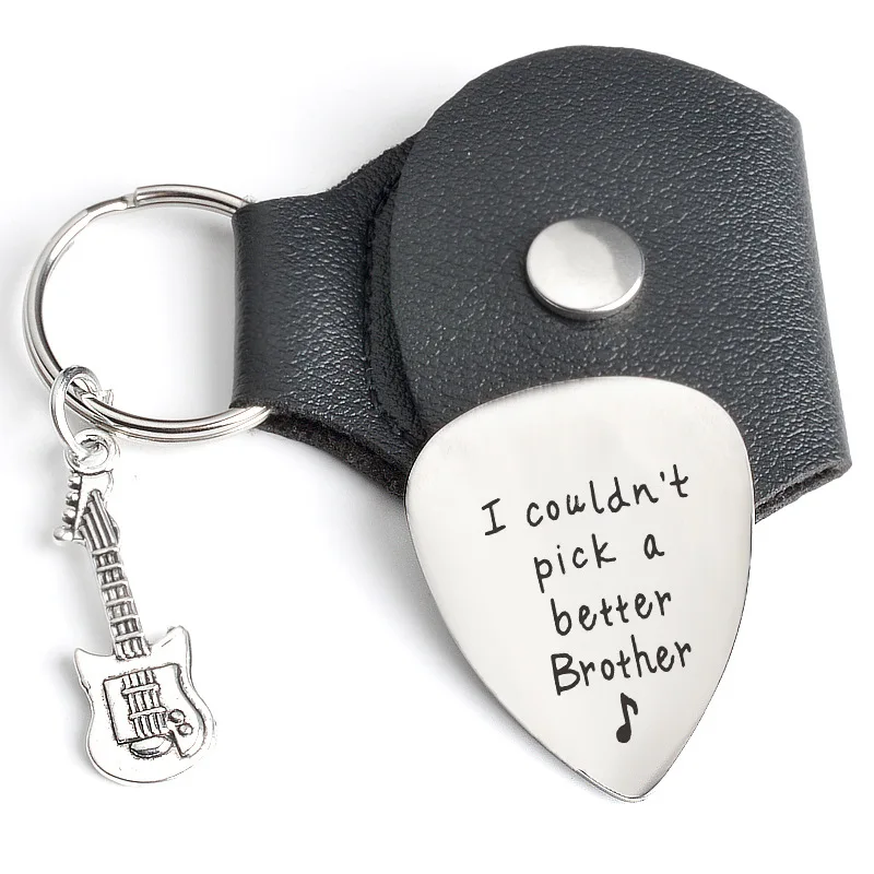 �I Cloudn't Pick A Better Brother Dad Son“ Gitarrenplektren-Schlüsselanhänger, Musikgeschenke für Bruder, Vater, Sohn, mit Tasche und Gitarrenanhänger