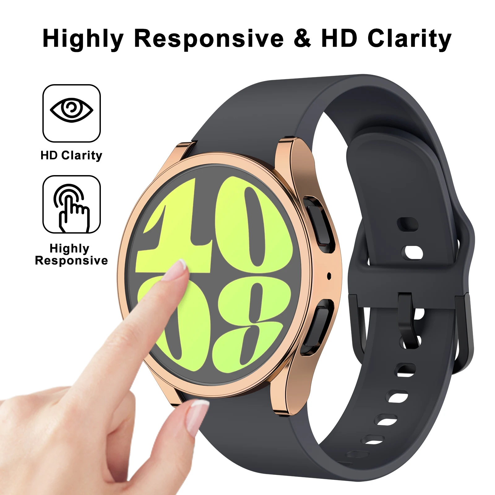 Premium Full Cover TPU Screen Protector Shell for Smartwatch - 40mm/44mm