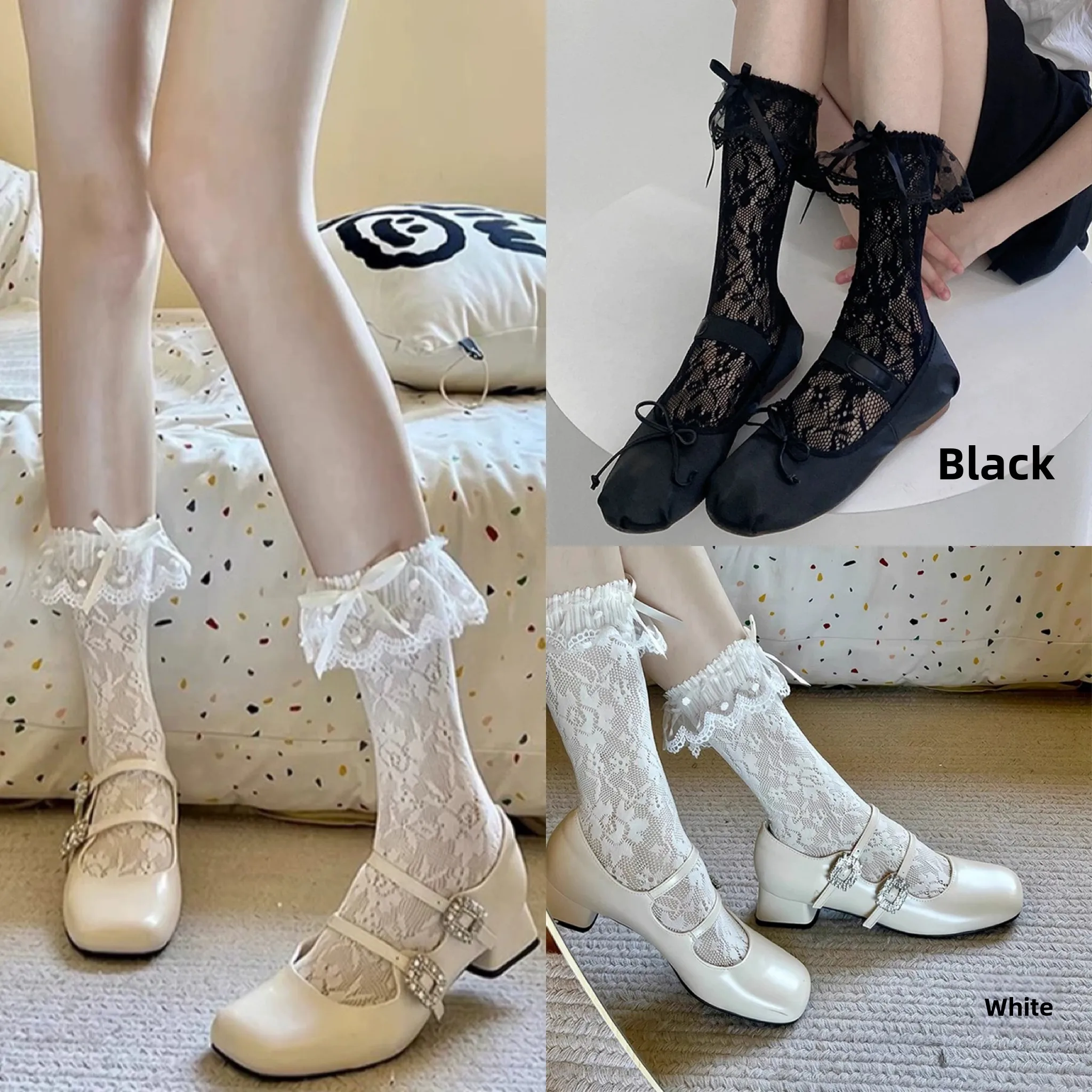 [2 pairs] milk white + black