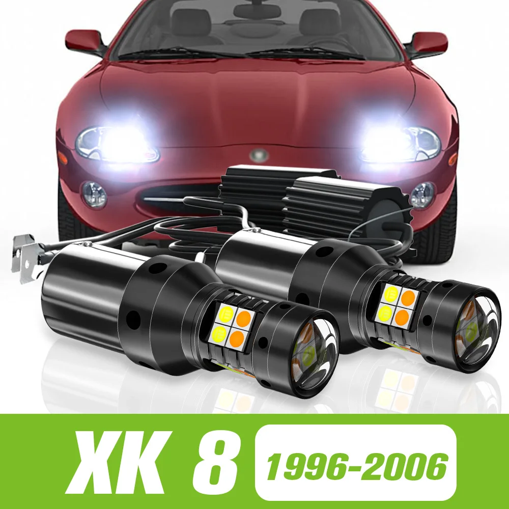 

2pcs For Jaguar XK 8 1996-2006 Dual Mode LED Turn Signal+Daytime Running Light DRL 2000 2001 2002 2003 2004 2005 Accessories