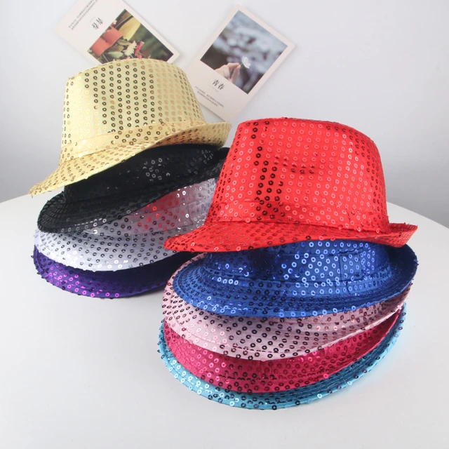 Chapeaux de Jazz à paillettes pour garçons et filles, accessoires de danse  de rue simples, pour spectacle, fête, spectacle sur scène - AliExpress