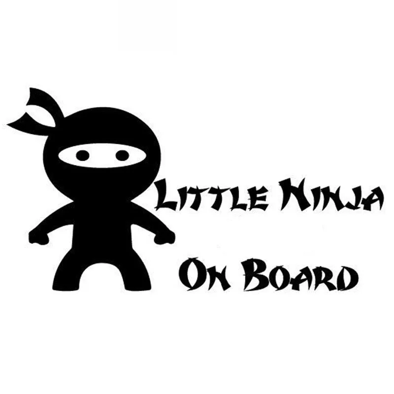 

Cute Ninja Baby on Board Car Decals High Quality Car Window Decoration Personality Pvc Waterproof Decals Black/white, 19cm*10cm