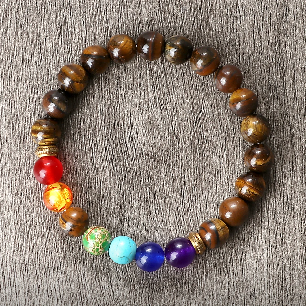 Albero Della Vita Bracciale 7 Chakra Con Pietre Naturali - Gioiello Per Guarigione, Reiki, Ansia, Regalo Bracciale Perline 7 Chakra Regalo