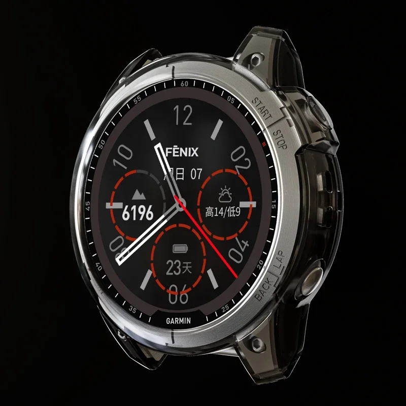 Crystal Clear TPU Protective Case for Garmin Fenix 7 Smartwatch