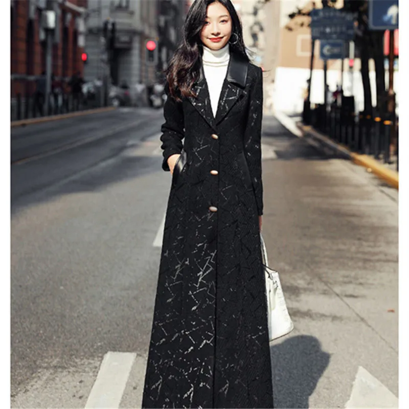 

Woolen Cloth Jackets Korea Fashion Sequins Temperament Winter Coat For Women Overcoat Casual Slim Elegant Female Warm Clothes