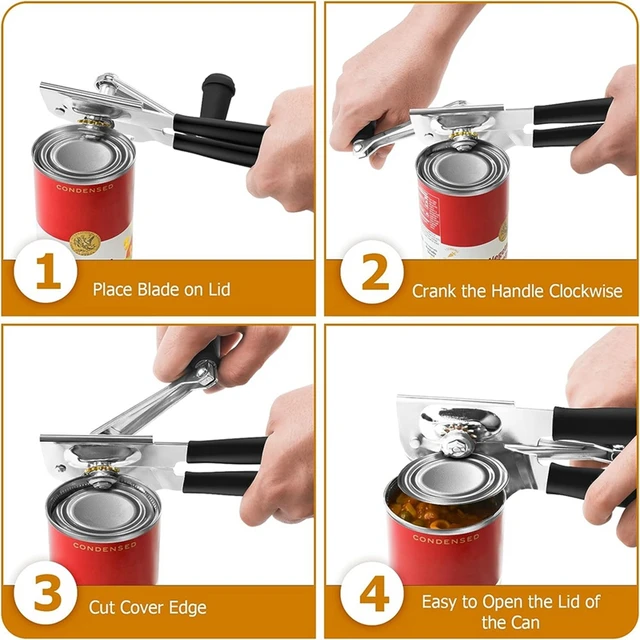 Can Opener Manual Handheld Heavy Duty Can Opener with Large Knob