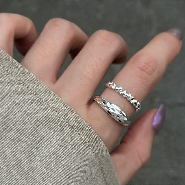 Bague Girlbible en argent sterling 925 pour femme, couple, minimaliste, faite à la main, rétro, avec pierre noire, bijoux de fête, cadeau, anti-allergie