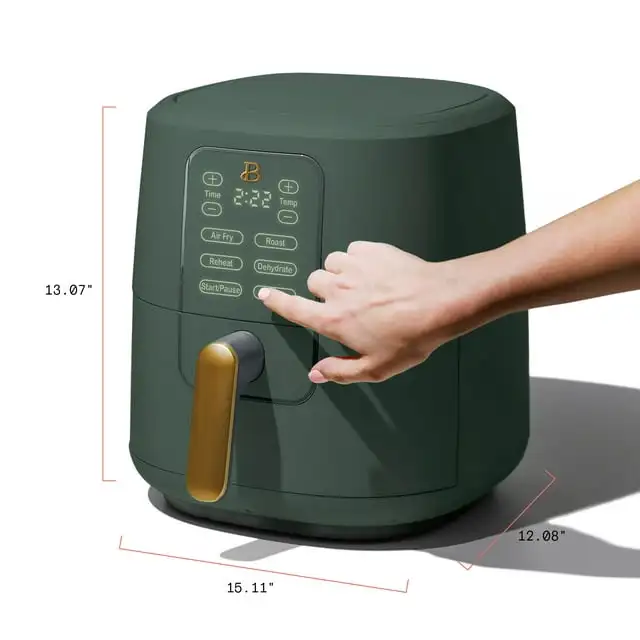 6 Qt Air Fryer with TurboCrisp Technology and Touch-Activated Display, Limited Edition Thyme Green by Drew Barrymore 5