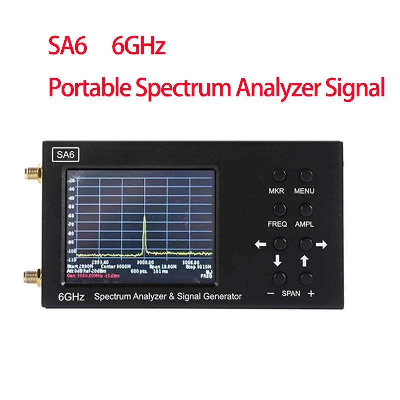 SA6 6GHz Portable Spectrum Analyzer Signal Genertor Touch Wi Fi RF Gain Band Antenna Professional Frequency EMC spectrum analyzer usb logic analyzer rf signal level meter