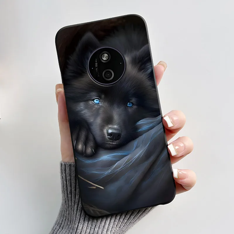 Aesthetic Shockproof Black Silicone Case with Sunset Pattern