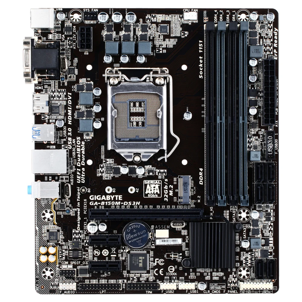 중고 기가바이트 B150M DS3H 데스크탑 DDR4 마더보드, B150M B150 소켓, LGA 1151 USB3.0 마더보드 