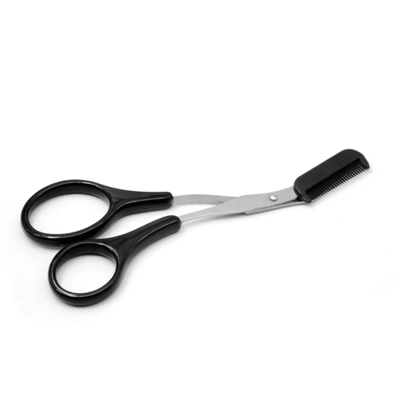 

1PCS NEWEyebrow Trimmer Scissors Comb Eyelash Hair Scissors Clips Shaping Eyebrow Razor Grooming wenk brauw trimmer 5 Color