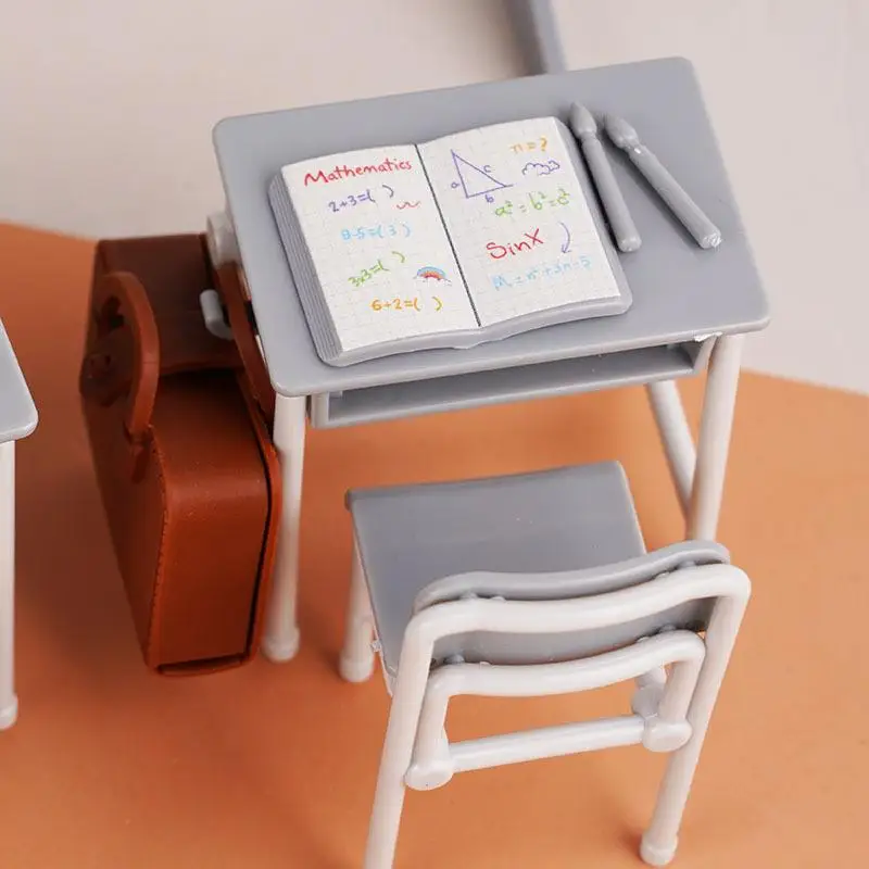 Mini Dollhouse Classroom Furniture Set description 8