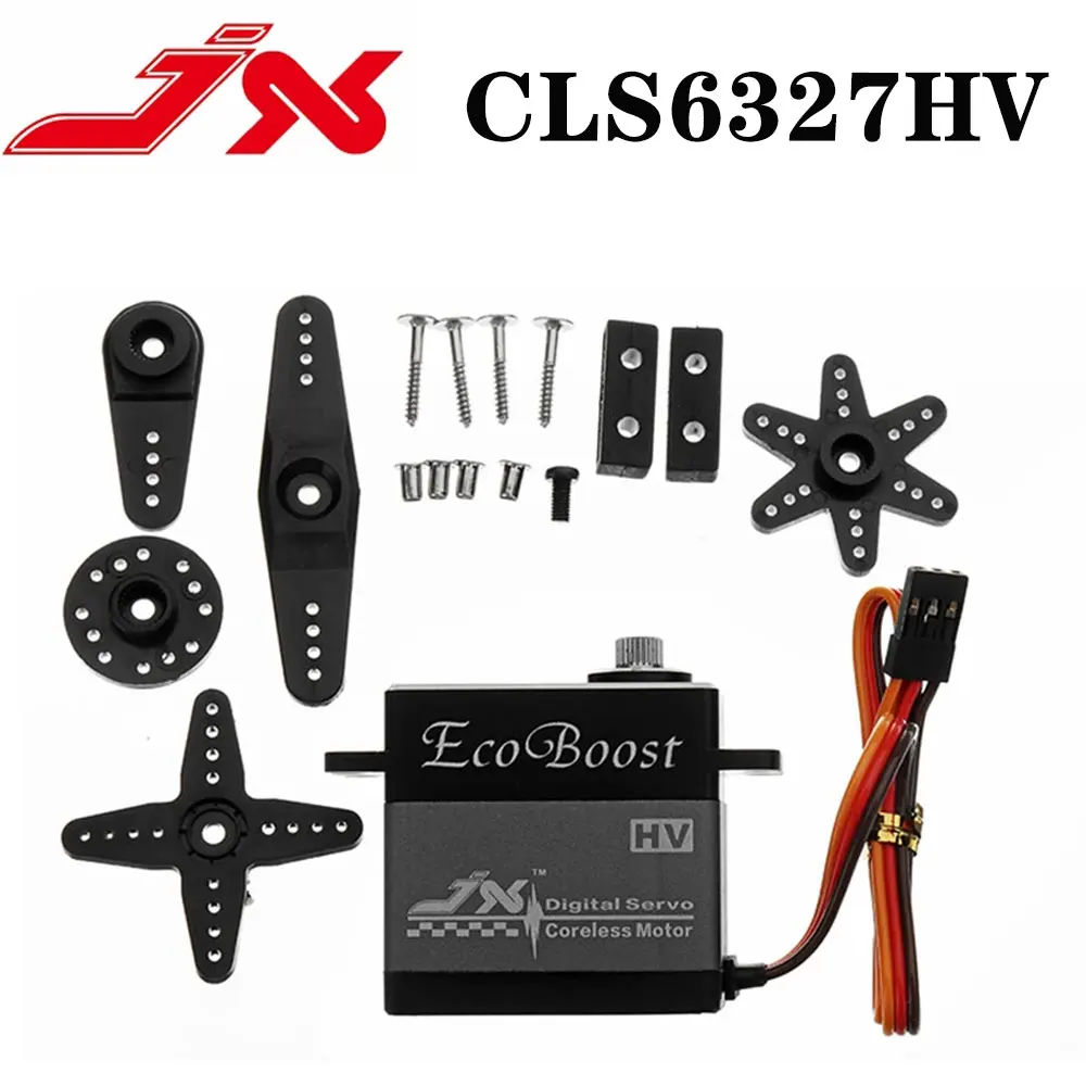 

JX Servo CLS6327HV 27KG Large Torque High Voltage CNC Aluminium Shell Metal Gear Coreless Digital Servo For RC Helicopter