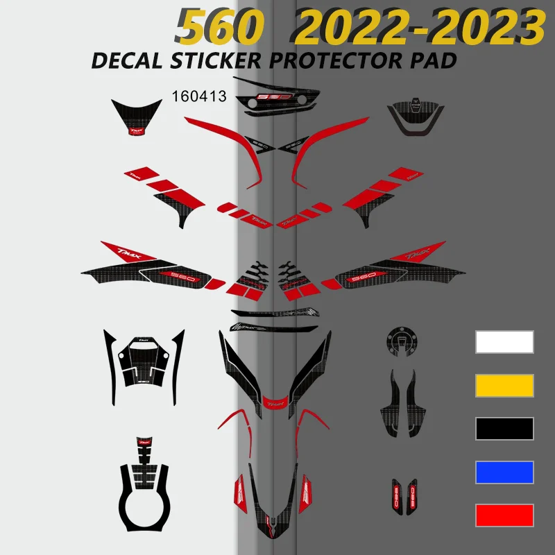 For Yamaha TMAX560 TMAX 560 2022-2023 Motorcycle Front Rear Fairing Fuel Sticker Oil Gas Tank Body Sticker Decals Protection Kit