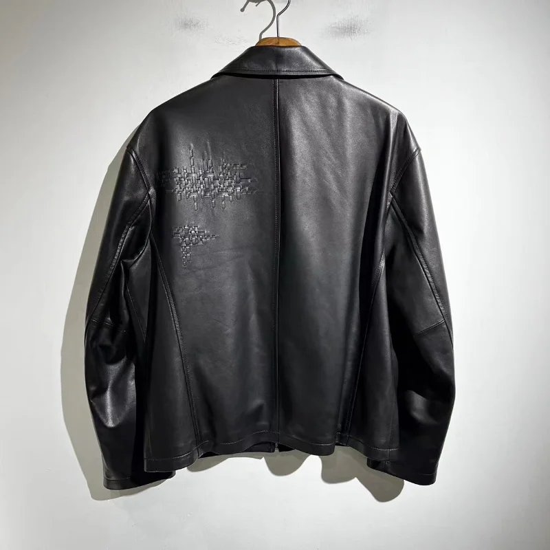 

2023ss High Street H 1:1 Best Quality Leather Jacket for Men Windbreaker Techwear Coat Streetwear Traf Y2k Clothing Clothes
