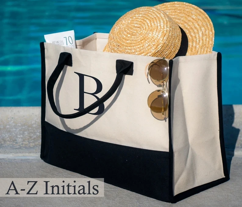 

Beach Tote Bags for Women Personalized Large Bag Bridesmaid Bachelorette Gift Hen Party Tote Bag Wedding