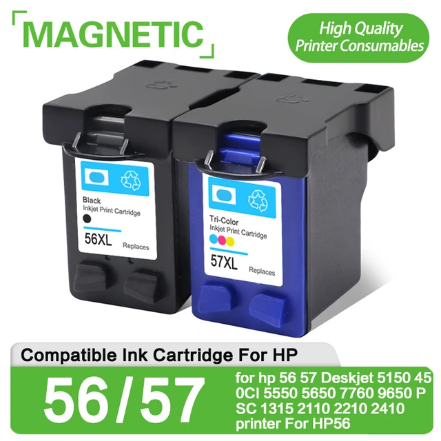 Cartouche D'encre Magnétique Compatible Pour Imprimante Hp 56 57