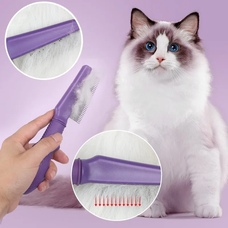 

Cat Comb Pet Hair Remover Massage Cat Brush Dense Teeth Combs for Cats Hair Knot Opening Pet Grooming Brush Cats Accessories