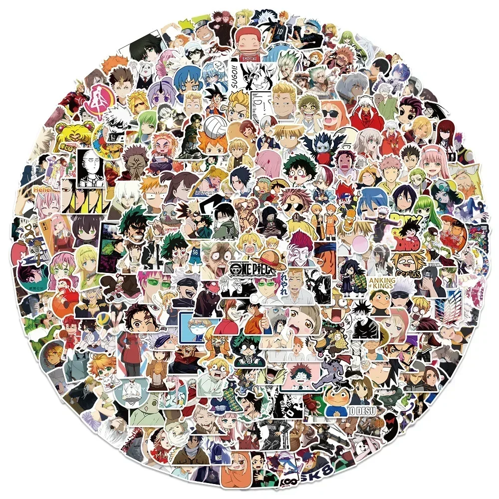 100/300 Stück gemischte Anime-Aufkleber, Cartoon-Aufkleber, Aufkleber, Laptop, Motorrad, Gepäck, Telefon, wasserdichter Aufkleber für Kinder, Spielzeug – Detail 3