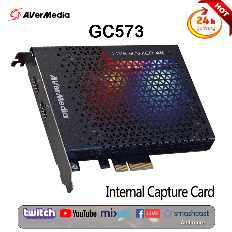 AVerMedia GC573 Low Latency 4KHDR Game Live Capture card 144hz Switch PS4 Xbox Support Live Broadcast PC/PS4/AND/XBOX 12V