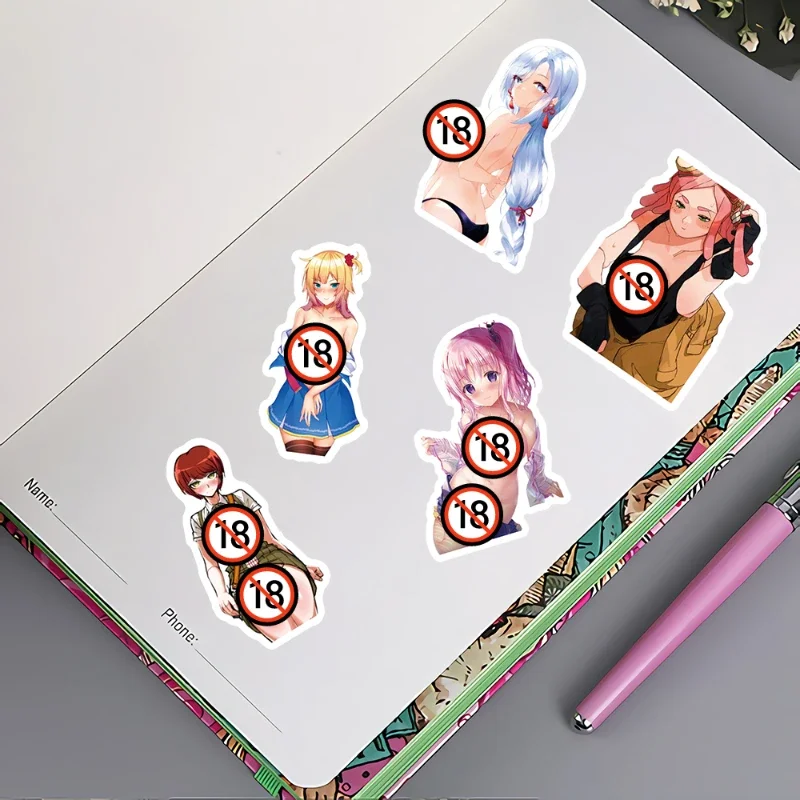 50pcs Exclusive Anime Sexy Waifu Adult Collection Waterproof Stickers (18+)
