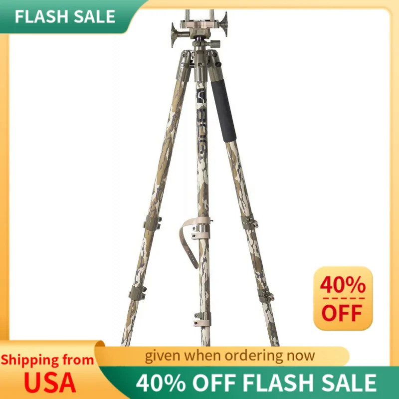 

DeathGrip Mossy Oak Bottomland Camo Tripod with Durable Aluminum Frame, Lightweight, Stable Design, Bubble Level, Adjustable