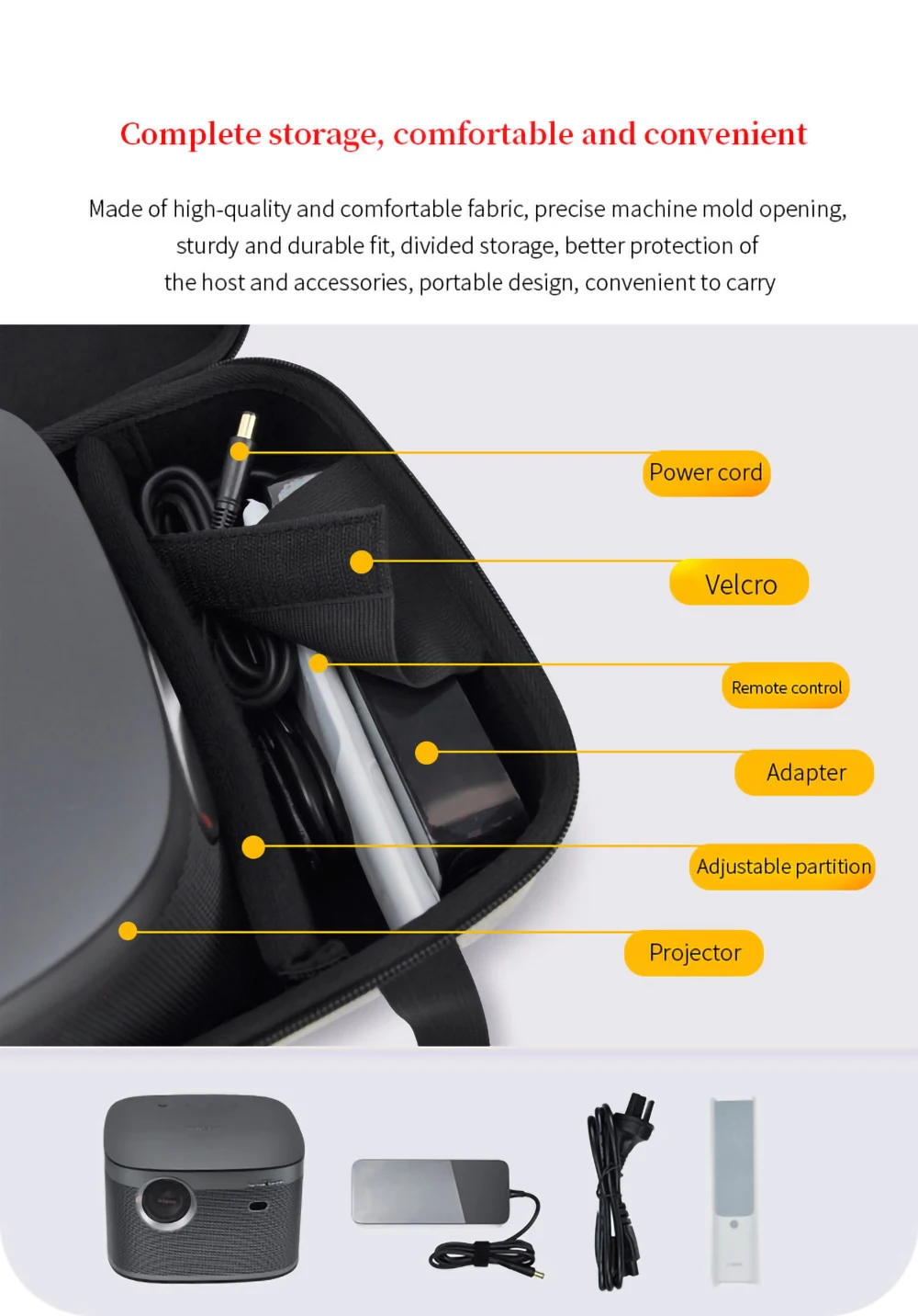 Portable Projector Bag for XGIMI H6 Projector Hard Box for H6 Protect Outdoors Travel Carrying Case