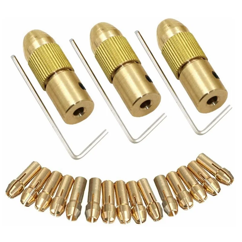 

7pcs/set 2.35/3.17/4.05/5.05mm Brass Dremel Collet Mini Drill Chucks For Electric Motor Shaft Drill Bit Tool Drill Chuck Adapter