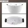59 Inch Freestanding Whirlpool Bathtub with Hydromassage Adjustable Water Jets Luxury Acrylic Massage SPA Soaking Bath Tub 4