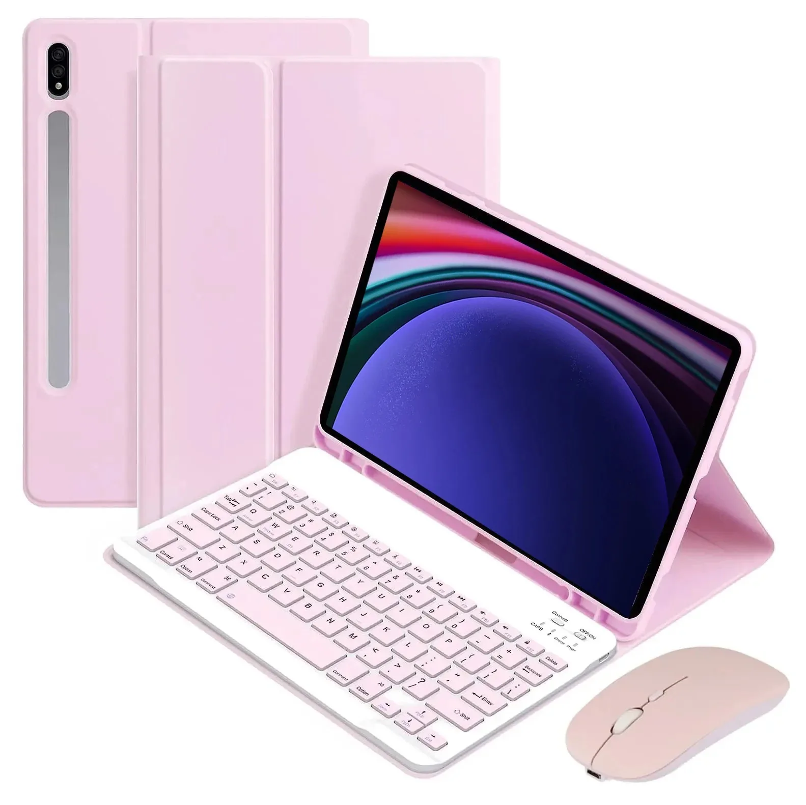 Wireless Bluetooth Keyboard with Leather Case Cover for 8.7-Inch Tablets (2023)