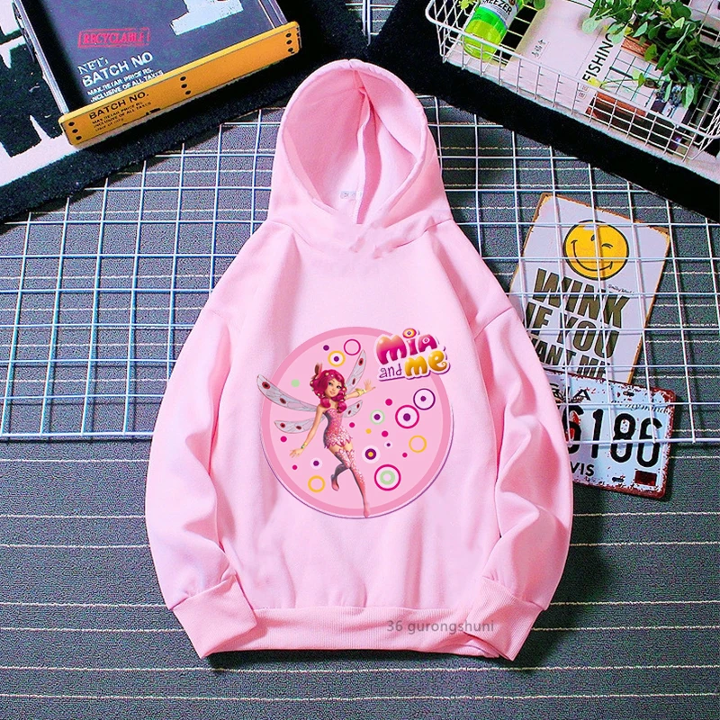 thumbnail image 1 of Sudadera con capucha de moda para niñas, sudadera con capucha de manga larga con estampado de dibujos animados de Mia y yo: el héroe de Centopia para otoño e invierno, 1 of 5