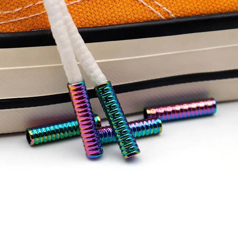 Weiou Gradient Color DIY Metal Aglets Shoelace Tips Ends Replacement Shinny Color Cute Decoration Durable Repair Lock Clips