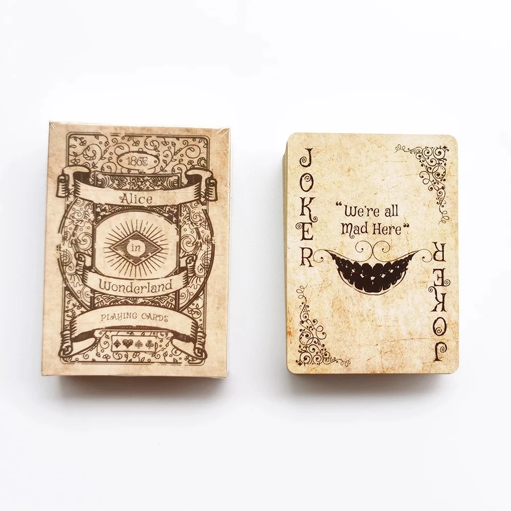 63x88mm Vintage Paper Poker Cards Alice In Wonderland Series Playing Cards Classical Style Playing Card Game Party