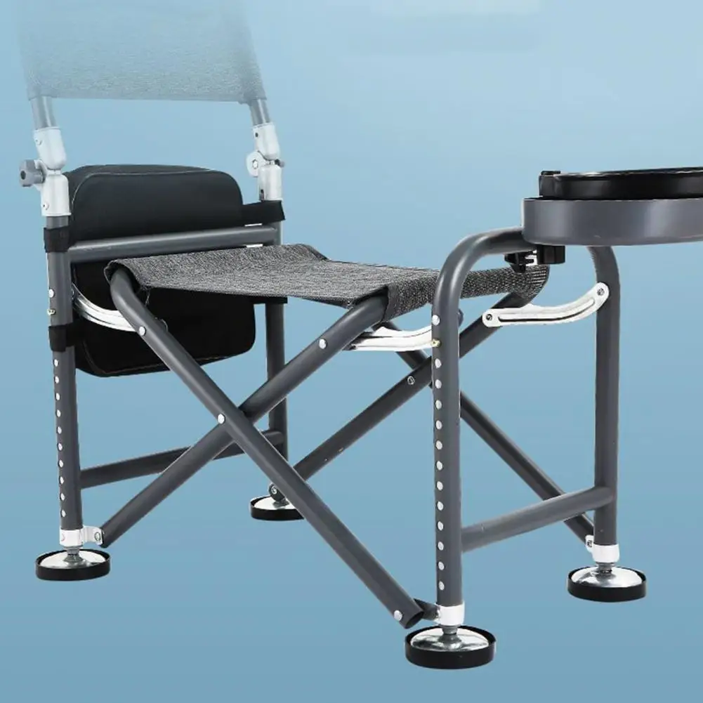 Fishing Chair with Umbrella Stand Versatile Folding Fishing Chair Adjustable Height Lightweight Stainless Steel Portable Deck