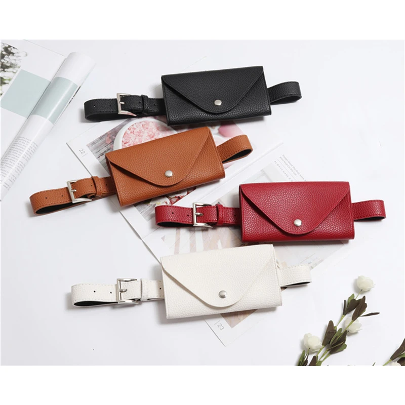 Waist Bag PU Leather Fanny Pack Femal Belt Phone Pouch Small Chest Pack Bags Vintage Women Belt Messenger Bags