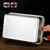 Thicken Stainless Steel Serving Tray with Lid Rectangle Metal Food Storage Plates Dish Cake Buffet Organizer Kitchen Container 5