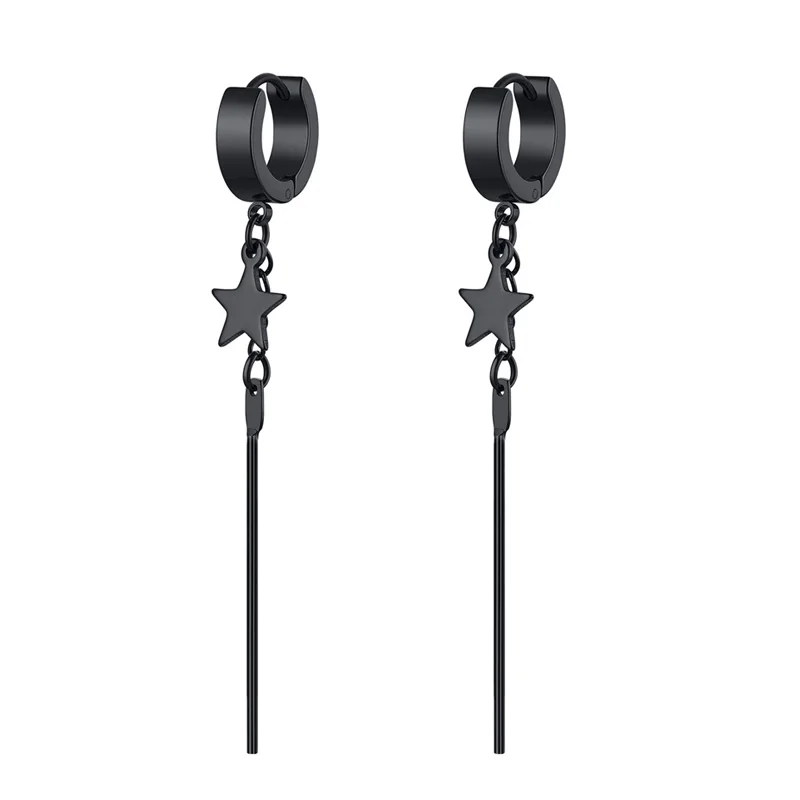 Hoop Earrings 1 Pair Punk Multiple Styles Stainless Steel Stud Hoop Earrings For Men Women Gothic Street Pop Hip Hop Ear Jewelry hoop earrings