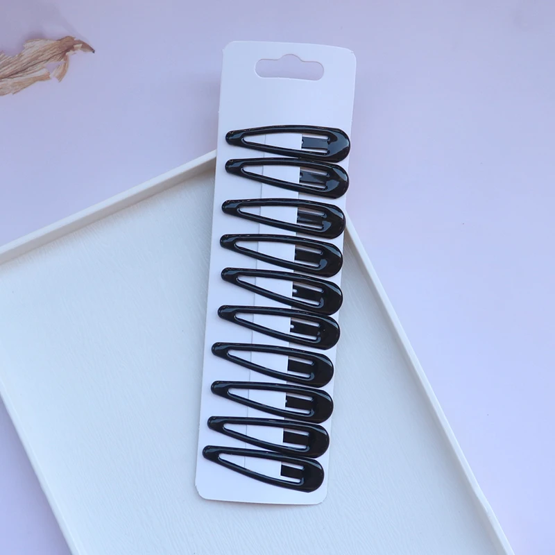 10 Stück Metall-Haarspangen mit Druckknöpfen, Wassertropfen, rutschfeste Haarspangen für Frauen, Haarspangen, Schwarz, Beige, Farbverlauf, Braun, Farben, Haarnadel – Detail 7