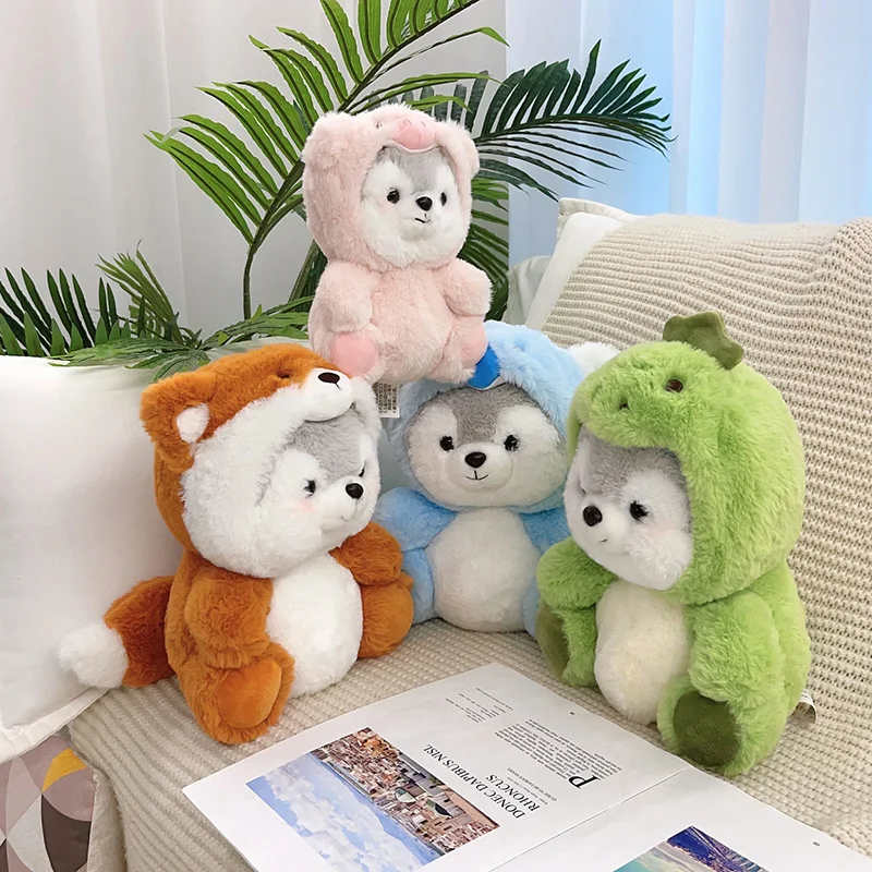 Cartoon Anime Husky Plush Toy Cosplay Pig Dinosaur Koala Fox Doll Kawaii Stuffed Animal Toys For Boys Girls Christmas Gifts