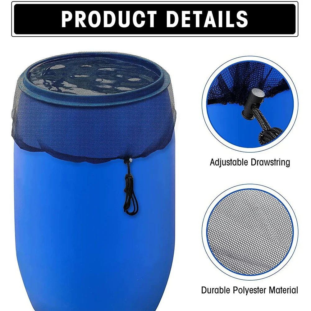 1-5pcs 60-120cm Rain Barrel Cover Mesh Netting For Rain Barrel Water Collection Bucket Raindrop Anti-fall Leaves Filter Net Water Protection