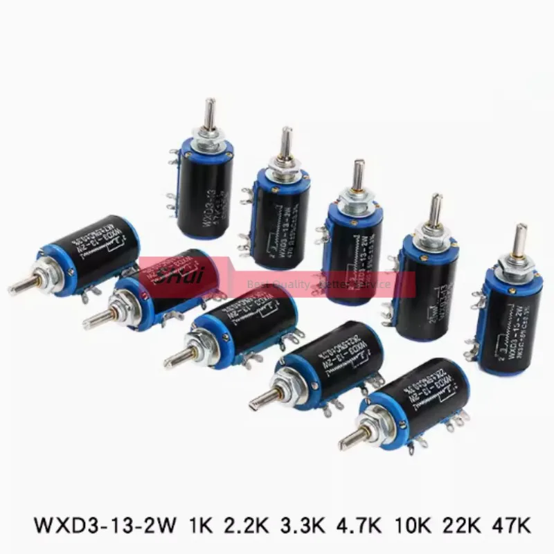 5pcs WXD3-13-2W 220R 470R 1K 2.2K 4.7K 5.6K 10K 47K Precision Multi-turn Potentiometer New Original