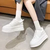 6.5cm Comfy Spring Flats Booties Autumn Women Shoes Synthetic Genuine Leather Plush Platform Wedge Chunky Sneakers 5